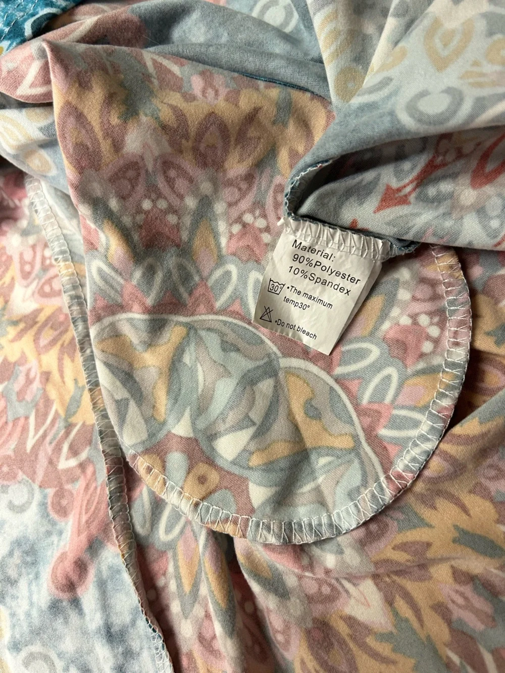 Teal Multicolor Mandala Print Sleeveless Tank Midi Dress size Large w/ pockets - Picture 6 of 7
